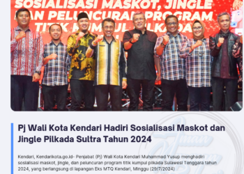 Pj Wali Kota Kendari Hadiri Sosialisasi Maskot dan Jingle, Pilkada Tahun 2024