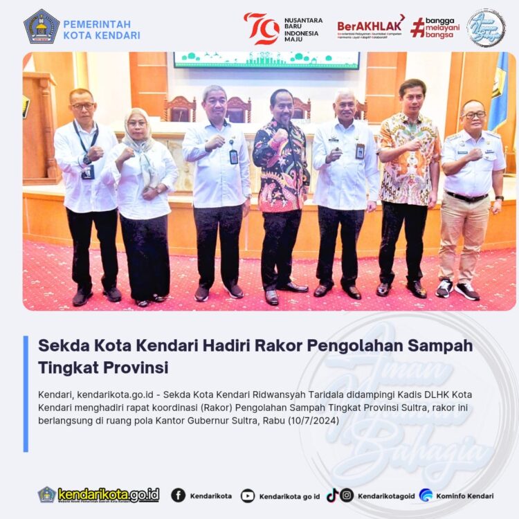 Sekda Kota Kendari Hadiri Rakor Pengolahan Sampah Tingkat Provinsi