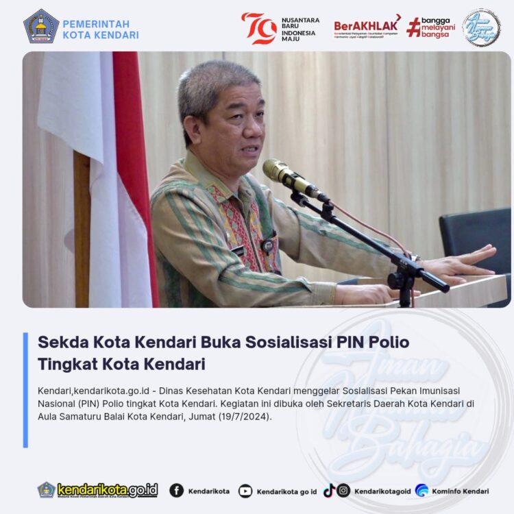 Sekda Kota Kendari Buka Sosialisasi PIN Polio Tingkat Kota Kendari