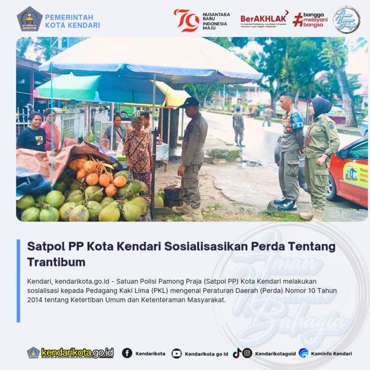 Satpol PP Kota Kendari Sosialisasikan Perda Tentang Trantibum