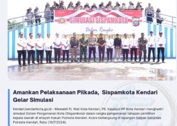 Amankan Pelaksanaan Pilkada, Sispamkota Kendari Gelar Simulasi