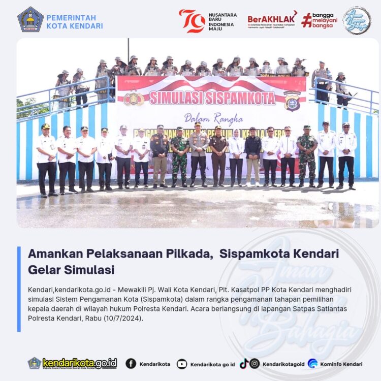 Amankan Pelaksanaan Pilkada, Sispamkota Kendari Gelar Simulasi