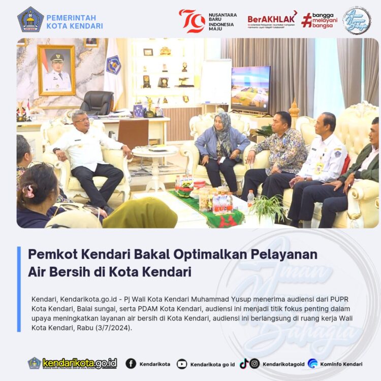 Pemkot Kendari Bakal Optimalkan Pelayanan Air Bersih di Kota Kendari