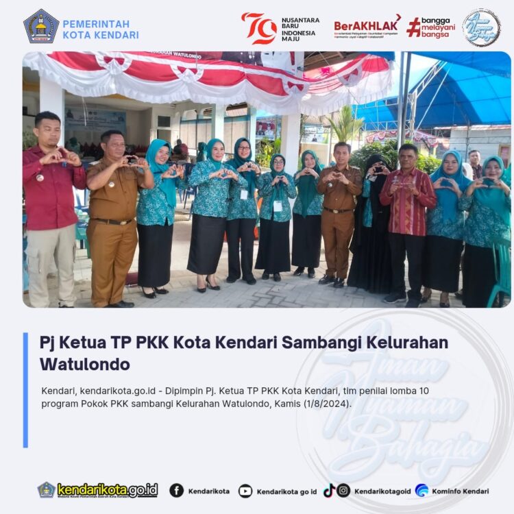 Pj Ketua TP PKK Kota Kendari Sambangi Kelurahan Watulondo