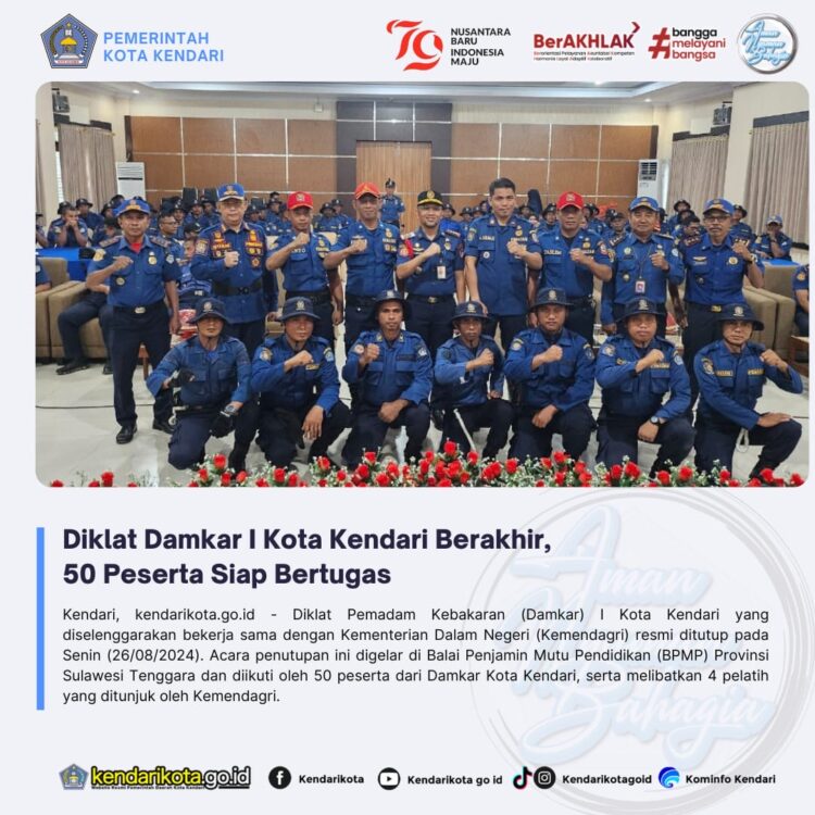 Diklat Damkar I Kota Kendari Berakhir, 50 Peserta Siap Bertugas