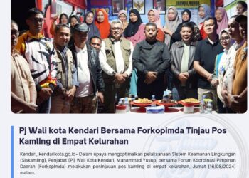 Pj Wali kota Kendari Bersama Forkopimda Tinjau Pos Kamling di Empat Kelurahan