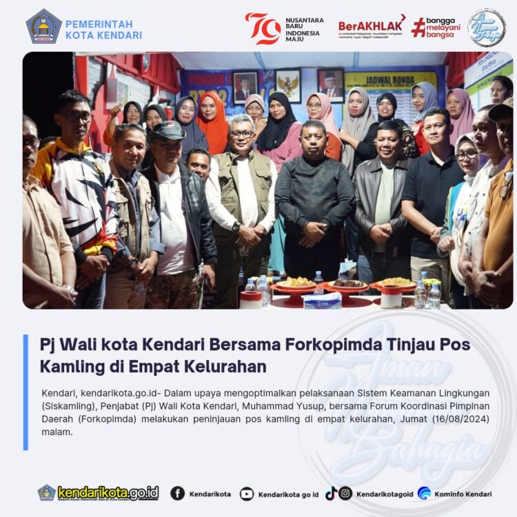 Pj Wali kota Kendari Bersama Forkopimda Tinjau Pos Kamling di Empat Kelurahan