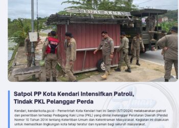 Satpol PP Kota Kendari Intensifkan Patroli, Tindak PKL Pelanggar Perda
