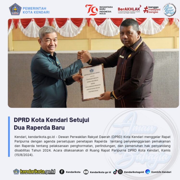DPRD Kota Kendari Setujui Dua Raperda Baru