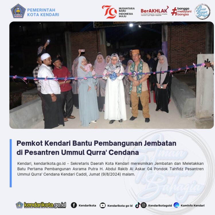 Pemkot Kendari Bantu Pembangunan Jembatan di Pesantren Ummul Qurra’ Cendana