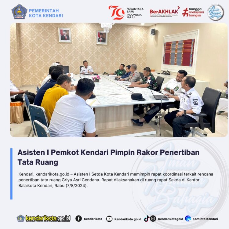 Asisten I Pemkot Kendari Pimpin Rakor Penertiban Tata Ruang