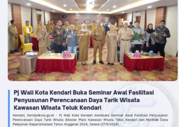 Pj Wali Kota Kendari Buka Seminar Awal Fasilitasi Penyusunan Perencanaan Daya Tarik Wisata Kawasan Wisata Teluk Kendari