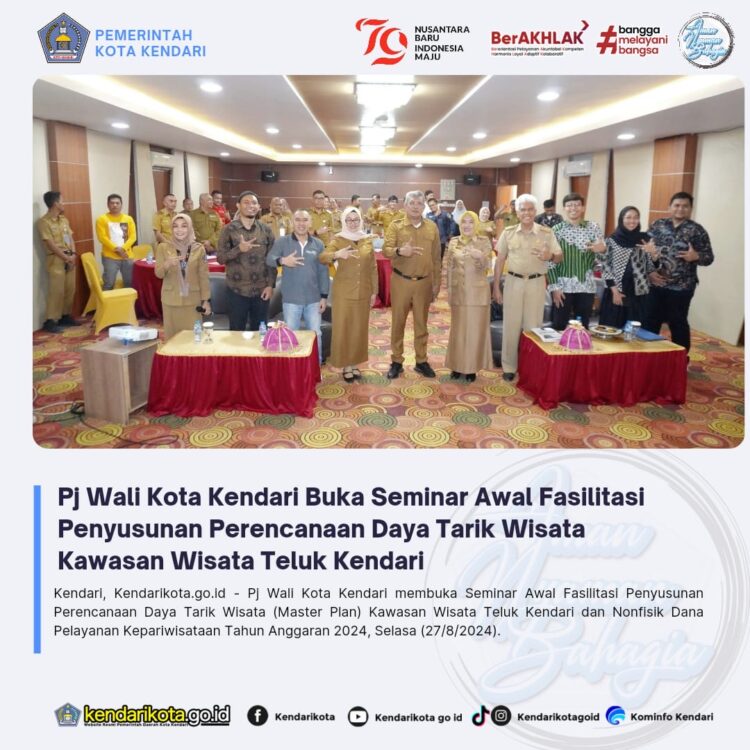 Pj Wali Kota Kendari Buka Seminar Awal Fasilitasi Penyusunan Perencanaan Daya Tarik Wisata Kawasan Wisata Teluk Kendari