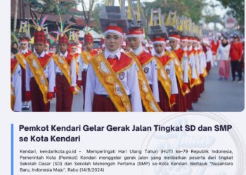 Pemkot Kendari Gelar Gerak Jalan Tingkat SD dan SMP se Kota Kendari