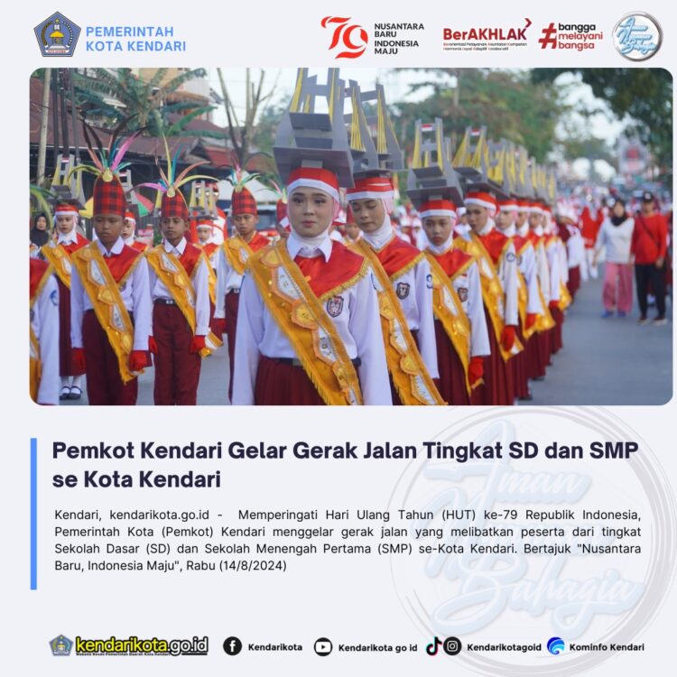 Pemkot Kendari Gelar Gerak Jalan Tingkat SD dan SMP se Kota Kendari