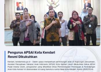 Pengurus APSAI Kota Kendari Resmi Dikukuhkan