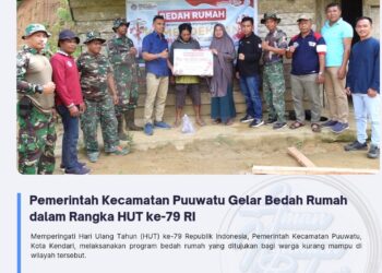 Pemerintah Kecamatan Puuwatu Gelar Bedah Rumah dalam Rangka HUT ke-79 RI