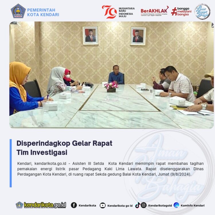 Disperindagkop Gelar Rapat Tim Investigasi