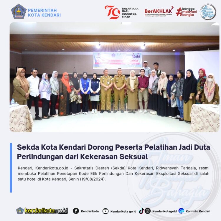 Sekda Kota Kendari Dorong Peserta Pelatihan Jadi Duta Perlindungan dari Kekerasan Seksual