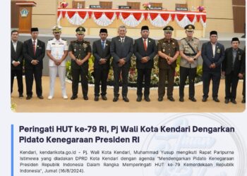 Peringati HUT ke-79 RI, Pj Wali Kota Kendari Dengarkan Pidato Kenegaraan Presiden RI