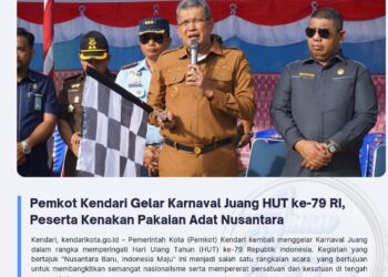 Pemkot Kendari Gelar Karnaval Juang HUT ke-79 RI, Peserta Kenakan Pakaian Adat Nusantara