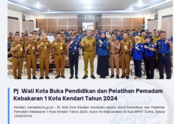 Pj Wali Kota Buka Pendidikan dan Pelatihan Pemadam Kebakaran 1 Kota Kendari Tahun 2024