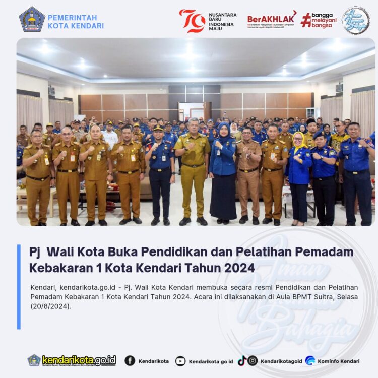 Pj Wali Kota Buka Pendidikan dan Pelatihan Pemadam Kebakaran 1 Kota Kendari Tahun 2024