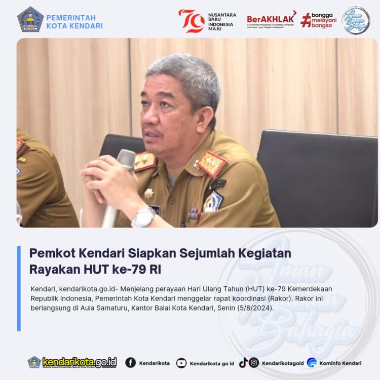 Pemkot Kendari Siapkan Sejumlah Kegiatan Rayakan HUT ke-79 RI