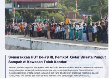 Semarakkan HUT ke-79 RI, Pemkot Gelar Wisata Pungut Sampah di Kawasan Teluk Kendari