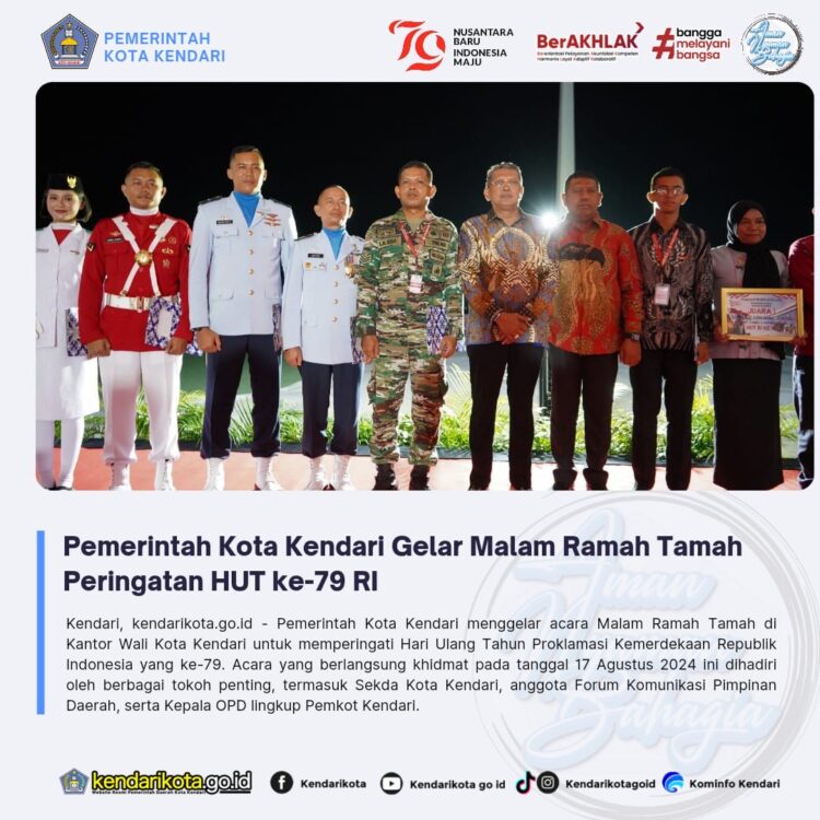 Pemerintah Kota Kendari Gelar Malam Ramah Tamah Peringatan HUT ke-79 RI