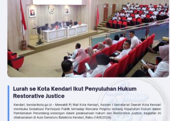 Lurah se Kota Kendari Ikut Penyuluhan Hukum Restorative Justice