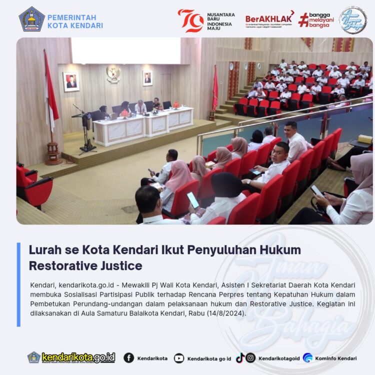Lurah se Kota Kendari Ikut Penyuluhan Hukum Restorative Justice
