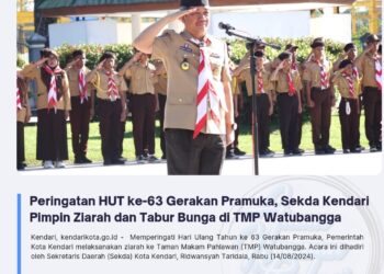 Peringatan HUT ke-63 Gerakan Pramuka, Sekda Kendari Pimpin Ziarah dan Tabur Bunga di TMP Watubangga