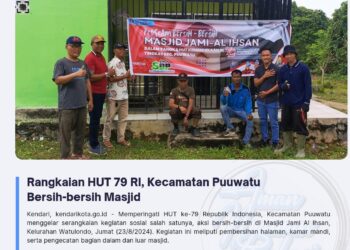 Rangkaian HUT 79 RI, Kecamatan Puuwatu Bersih-bersih Masjid