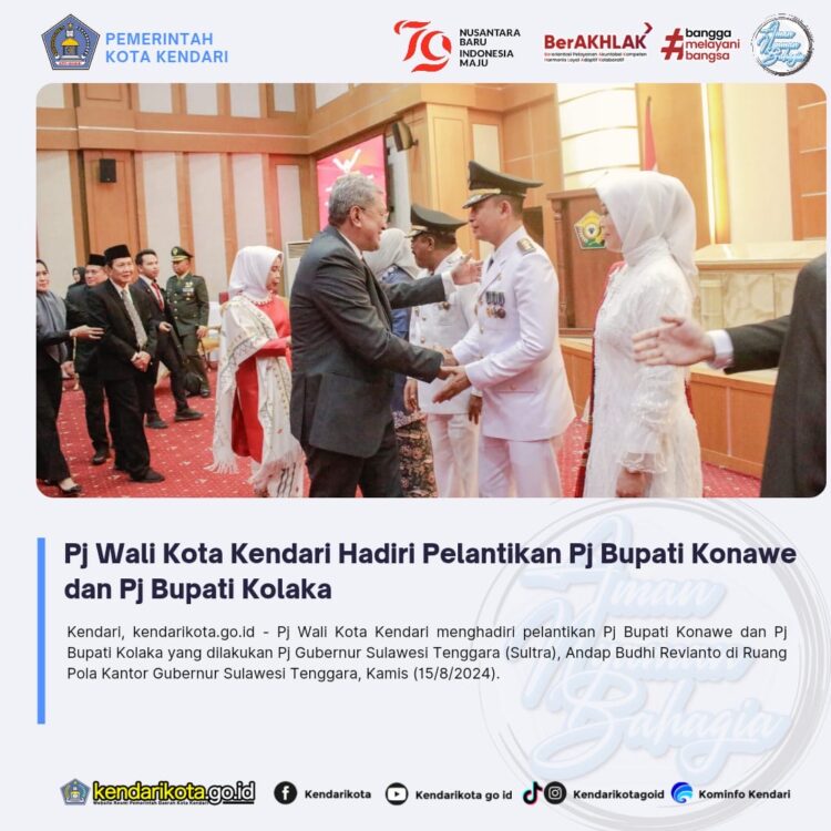 Pj Wali Kota Kendari Hadiri Pelantikan Pj Bupati Konawe dan Pj Bupati Kolaka