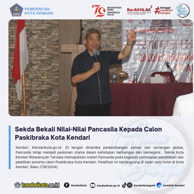 Sekda Bekali Nilai-Nilai Pancasila Kepada Calon Paskibraka Kota Kendari