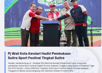 Pj Wali Kota Kendari Hadiri Pembukaan Sultra Sport Festival Tingkat Sultra