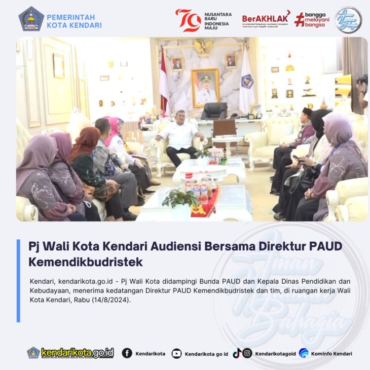 Pj Wali Kota Kendari Audiensi Bersama Direktur PAUD Kemendikbudristek