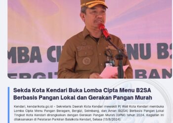 Sekda Kota Kendari Buka Lomba Cipta Menu B2SA Berbasis Pangan Lokal dan Gerakan Pangan Murah
