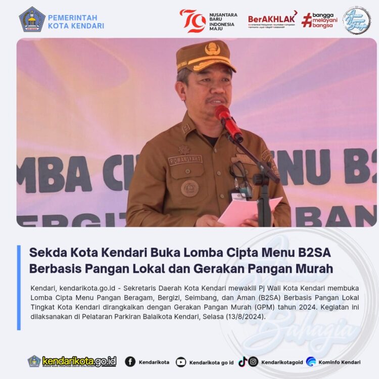 Sekda Kota Kendari Buka Lomba Cipta Menu B2SA Berbasis Pangan Lokal dan Gerakan Pangan Murah