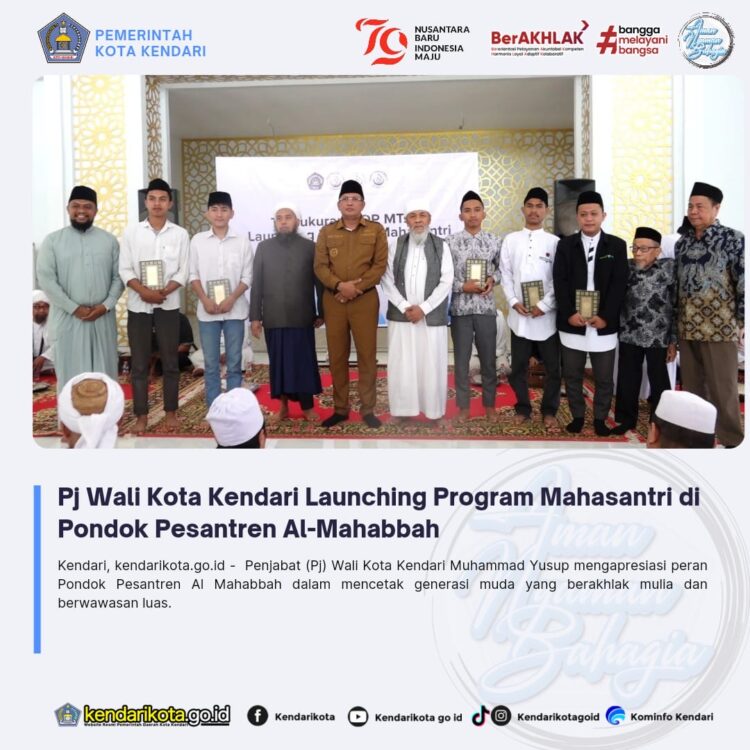 Pj Wali Kota Kendari Launching Program Mahasantri di Pondok Pesantren Al-Mahabbah