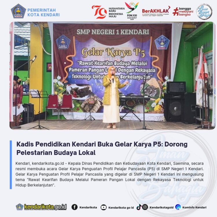 Kadis Pendidikan Kendari Buka Gelar Karya P5: Dorong Pelestarian Budaya Lokal