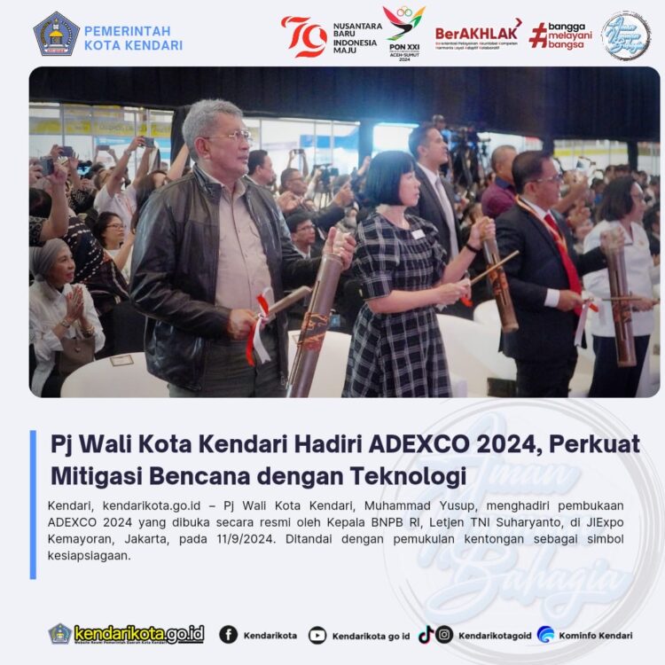 Pj Wali Kota Kendari Hadiri ADEXCO 2024, Perkuat Mitigasi Bencana dengan Teknologi