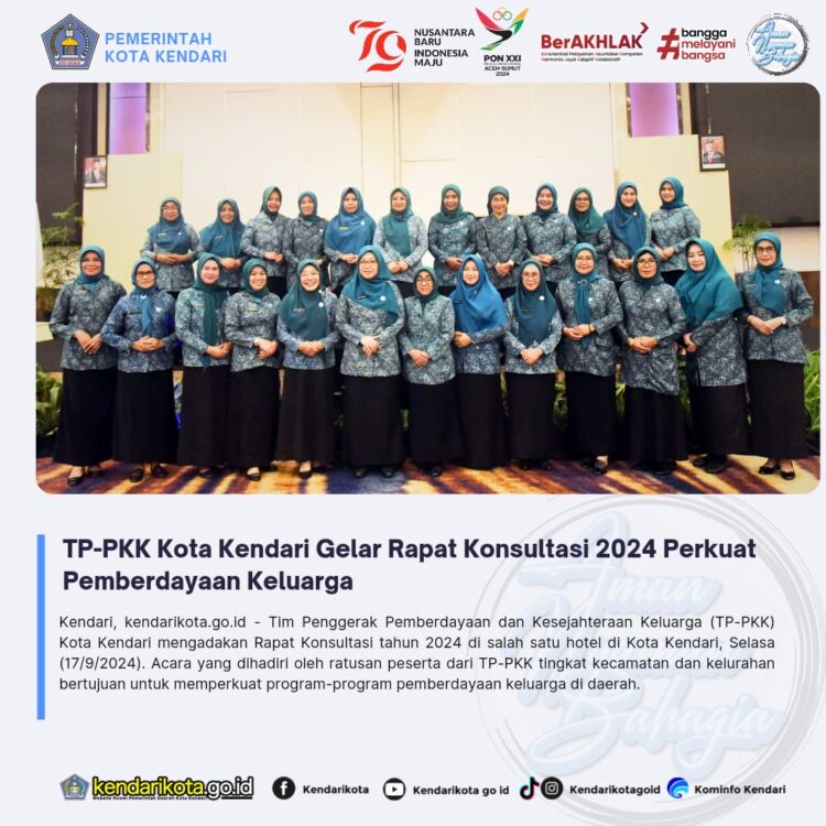 TP-PKK Kota Kendari Gelar Rapat Konsultasi 2024 Perkuat Pemberdayaan Keluarga