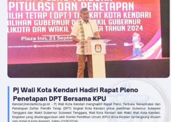 Pj Wali Kota Kendari Hadiri Rapat Pleno Penetapan DPT Bersama KPU