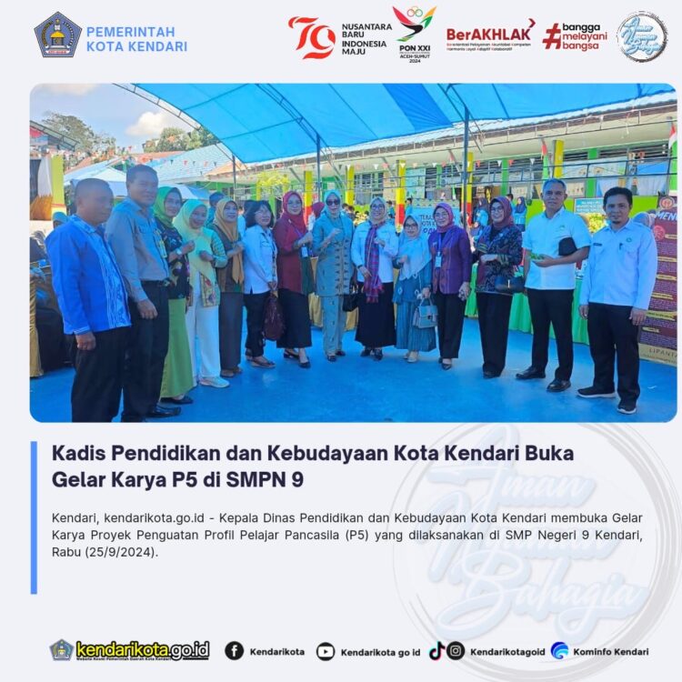 Kadis Pendidikan dan Kebudayaan Kota Kendari Buka Gelar Karya P5 di SMPN 9