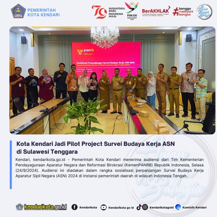 Kota Kendari Jadi Pilot Project Survei Budaya Kerja ASN di Sulawesi Tenggara