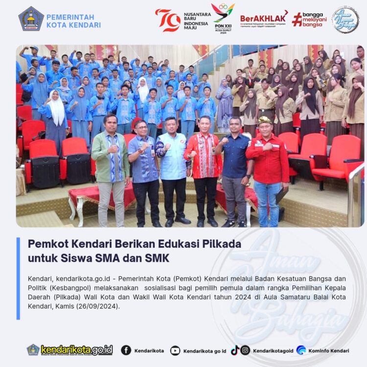 Pemkot Kendari Berikan Edukasi Pilkada untuk Siswa SMA dan SMK