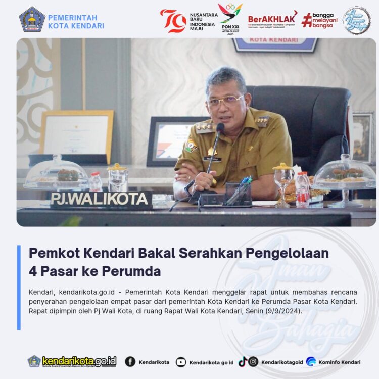Pemkot Kendari Bakal Serahkan Pengelolaan 4 Pasar ke Perumda