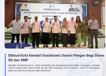 Dikbud Kota Kendari Sosialisasi Literasi Pangan Bagi Siswa SD dan SMP